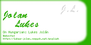 jolan lukes business card